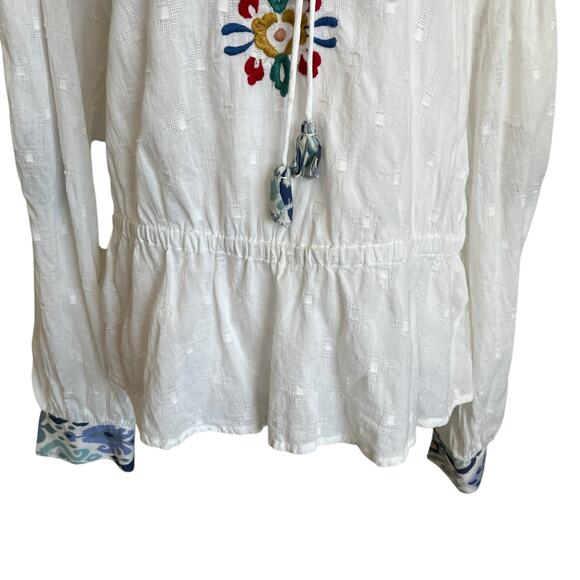 Forever That Girl for Anthropologie Peasant Blouse Shirt Size XL White Cotton - Picture 3 of 12